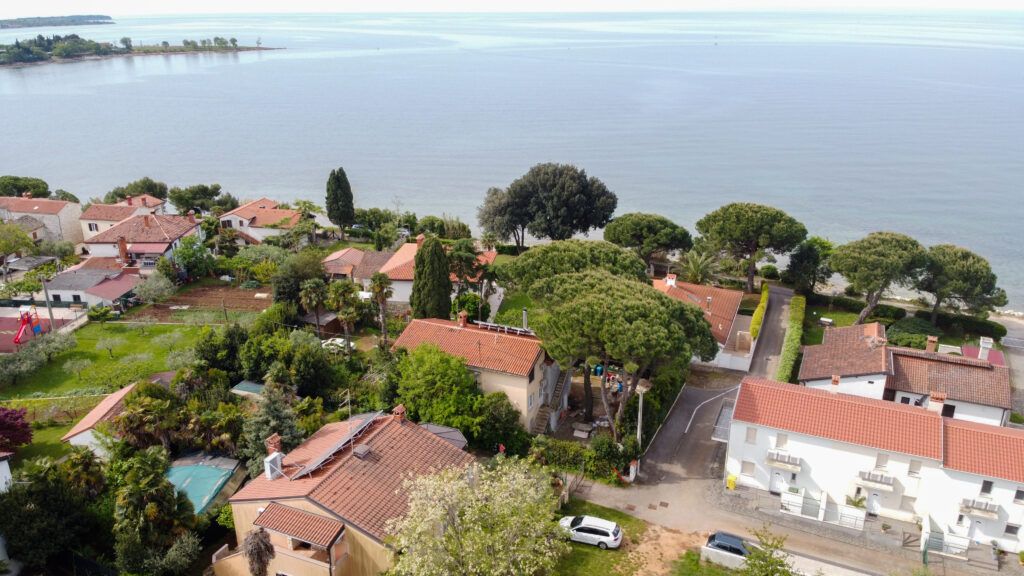 Aerial Shot of the house and parking